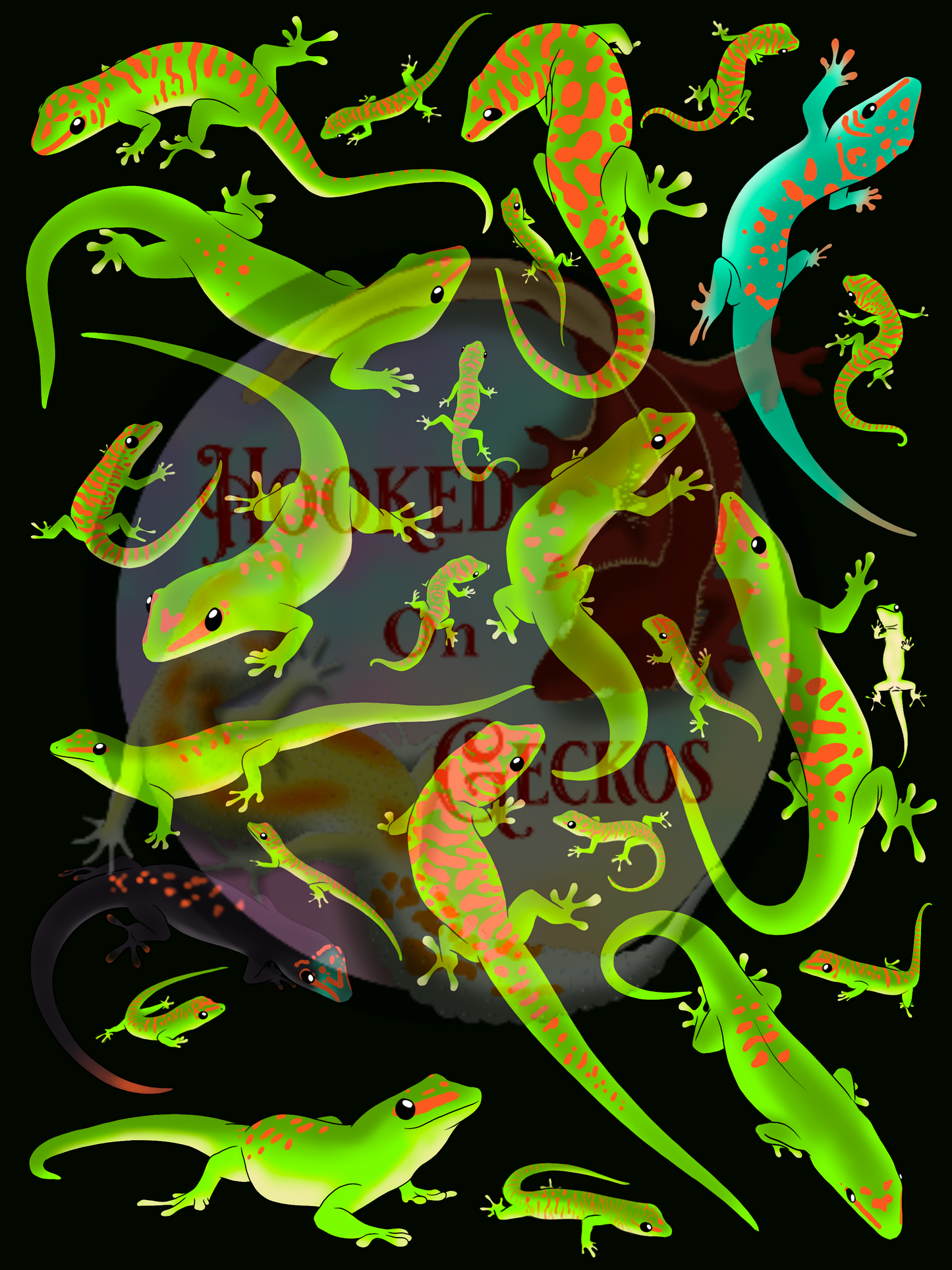 Day geckos Art print