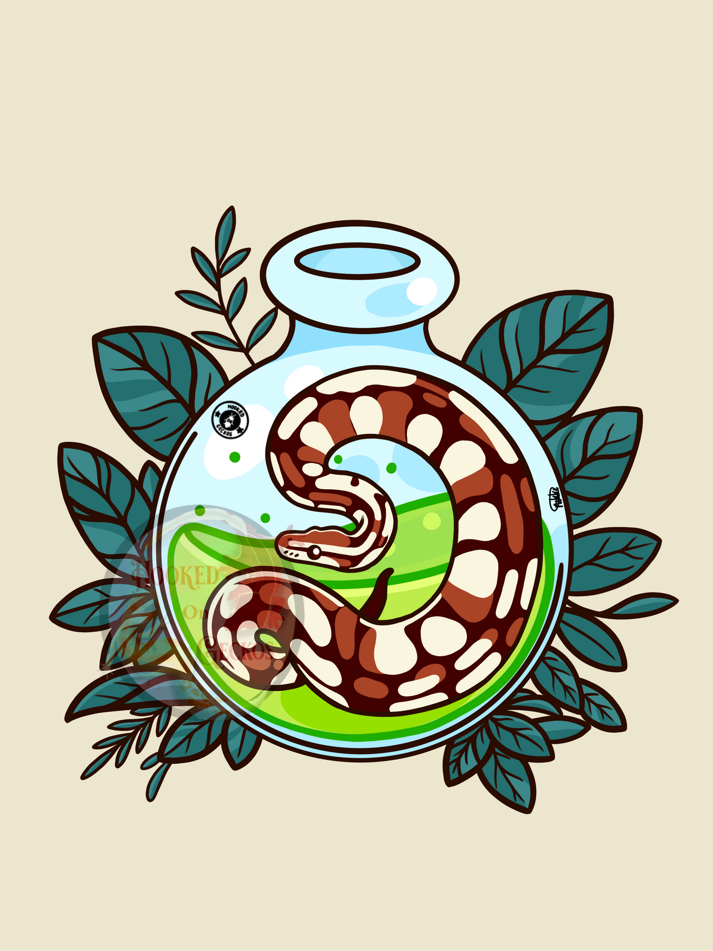 Python in a vial Art print