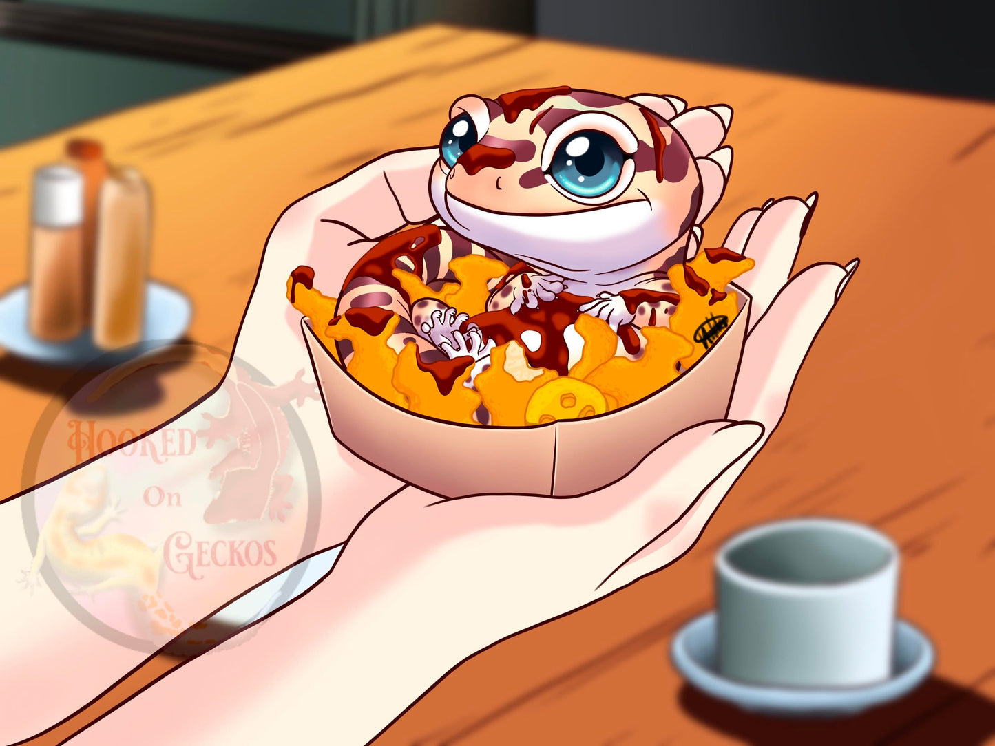 Dino nuggies with a side of BBQ banded gecko