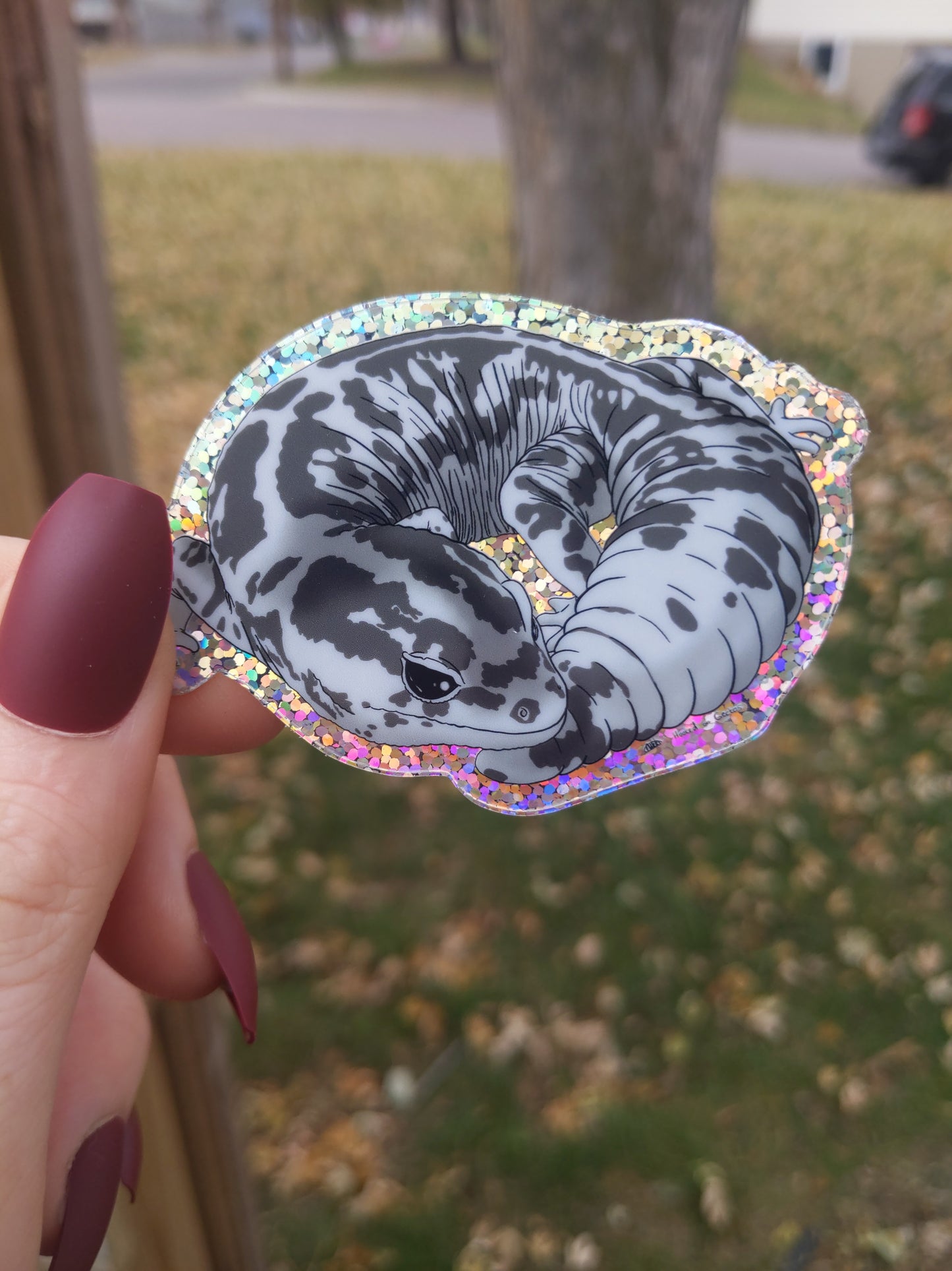 African fat tailed sticker glitter