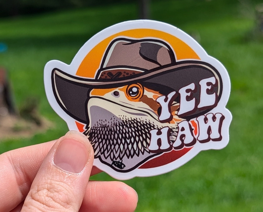 Yee Haw beardie sticker