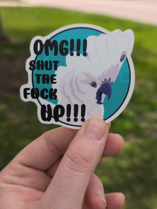 "OMG" cockatoo sticker