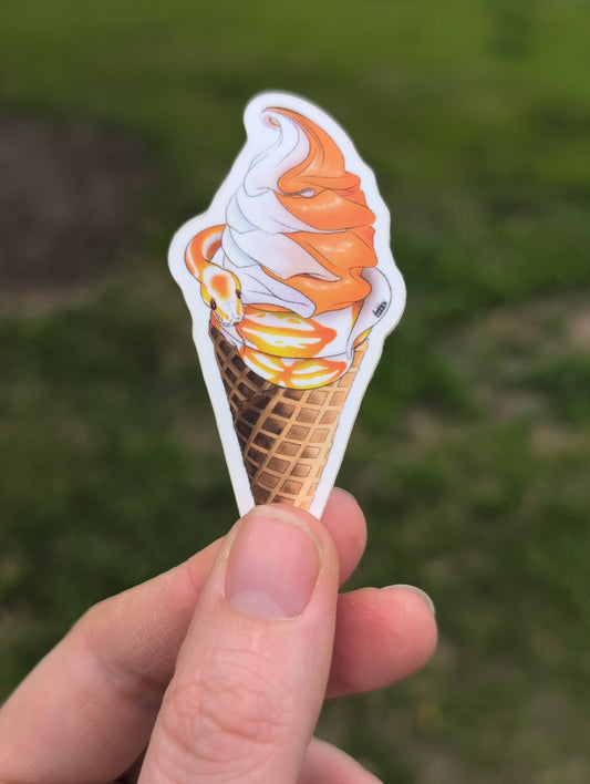 Orange sherbet ice cream Sticker